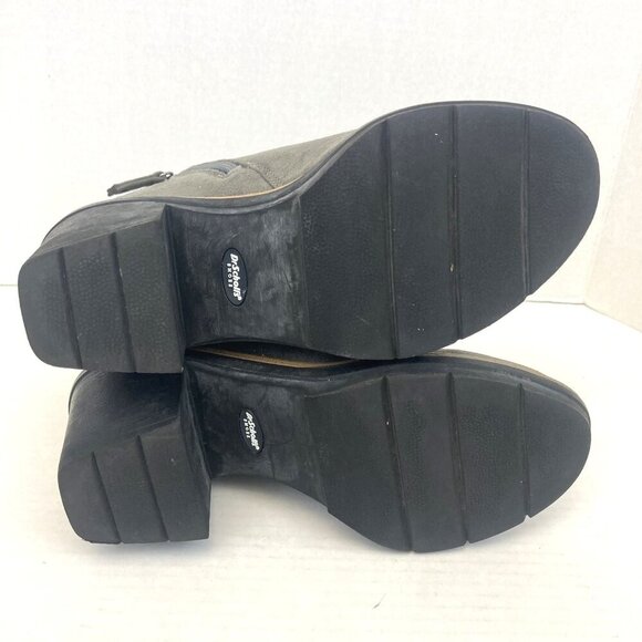 Dr Scholls Suede Finderkeeper Boots Womens Size 7M Gray Block Heel Ankle Booties - Picture 5 of 15